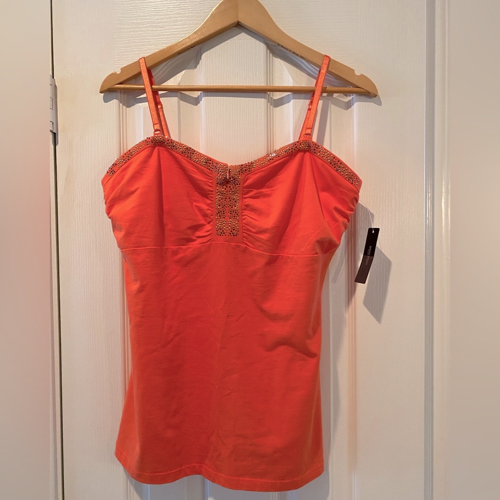Bisou Bisou Tank Top Coral NEW Large Adjustable